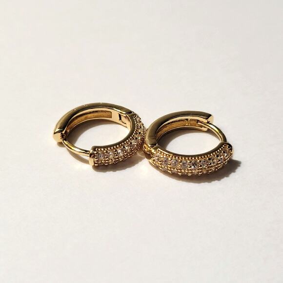 Gold Plated Huggie Earrings - Picture 1 of 10